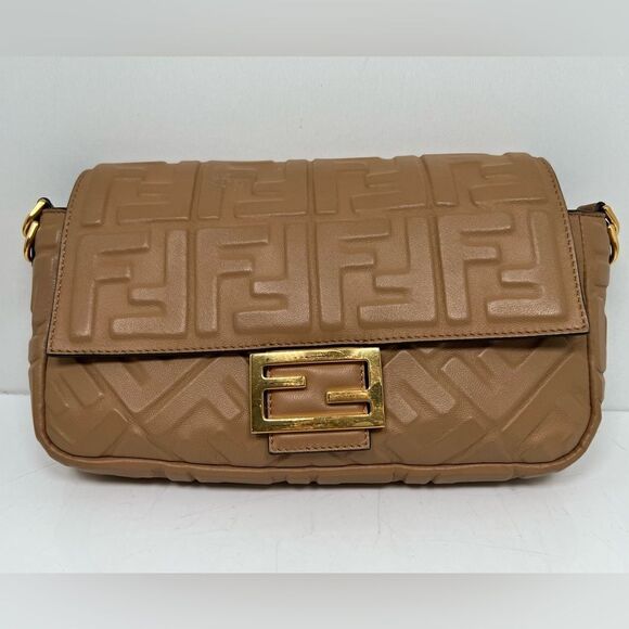 Fendi Baguette Zucca Shoulder Bag Medium brown Leather - Picture 11 of 14